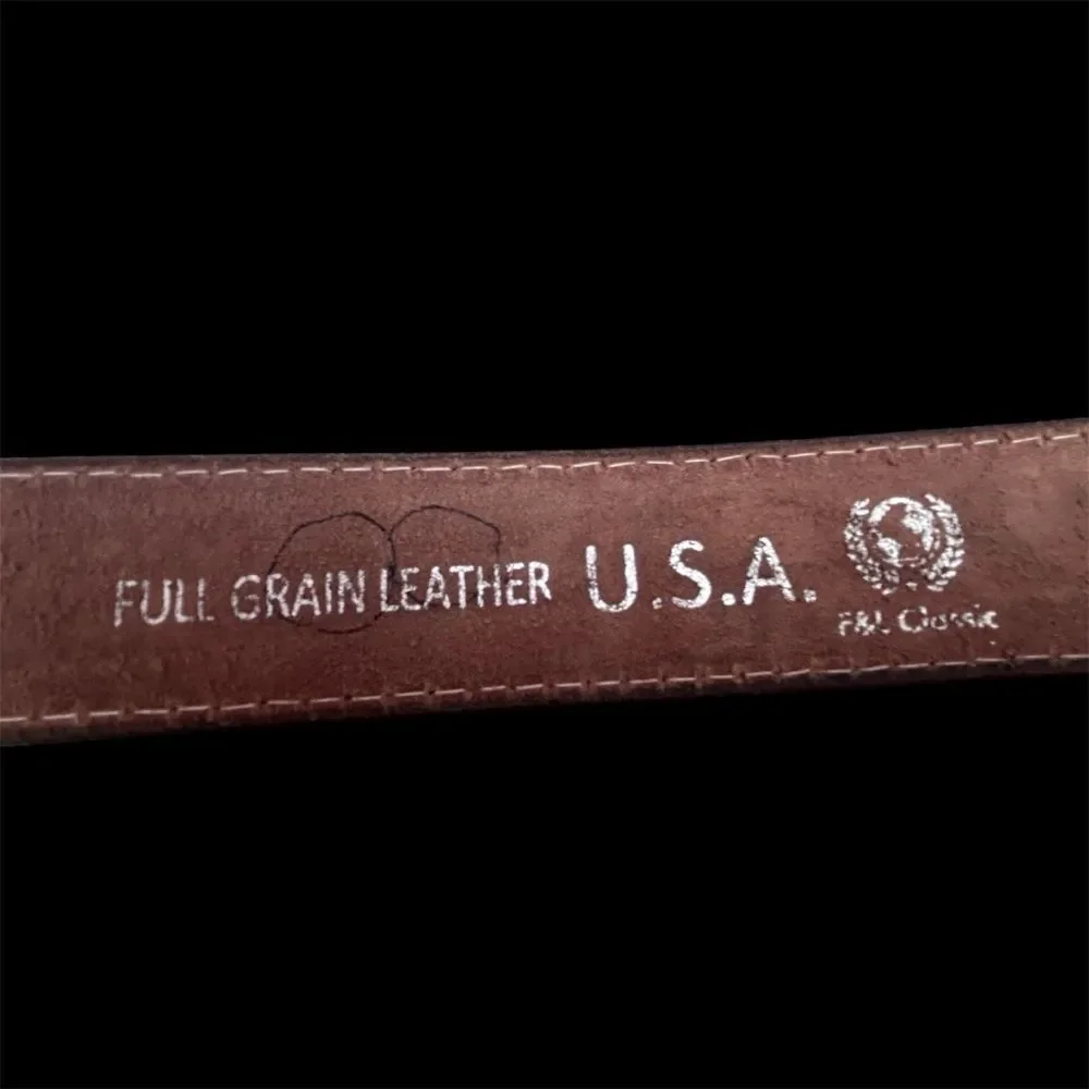 Western Floral Engraved Tooled Brown Genuine Leather Belt Strap Mens - Picture 3 of 7